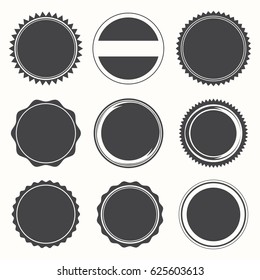 Blank Round Stamps for Logo (Sharp and Rounded edges) - Isolated vector Illustration