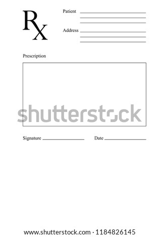 blank rx prescription form medical concept stock vector royalty blank prescription form