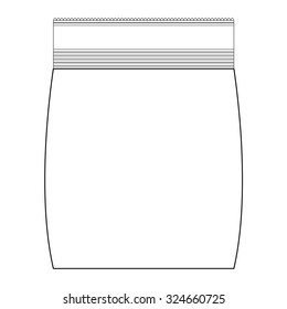 Blank Sachet Bag Packaging outline vector