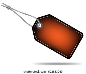 Blank sale tag, black brown label, vector illustration