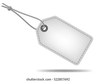 Blank sale tag, white label, vector illustration