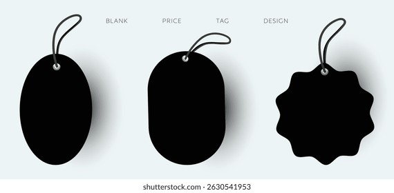 Blank Sale Tags Unique Luxury Modern Black Theme Tag Design Collection