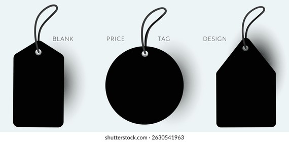 Blank Sale Tags Unique Luxury Modern Black Theme Tag Design Collection