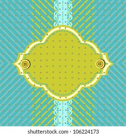 Blank Sample Text Card, Striped Background, Vector Version