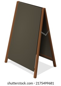 Blank sandwich blackboard sign on a white background svg
