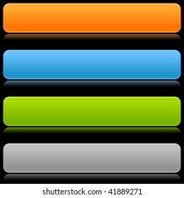 Blank satin color rounded bars buttons on black background