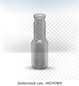 blank sauce bottle without labels, isolated on transparent background