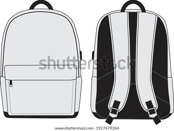 Bolsa escolar en blanco y vista: vector de stock (libre de regalías ...
