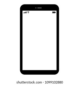 blank screen black smartphone isolated on white background