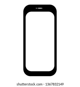 blank screen black smartphone isolated on white background.vector illustration