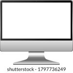 Blank screen computer icon isolated on white background illustration