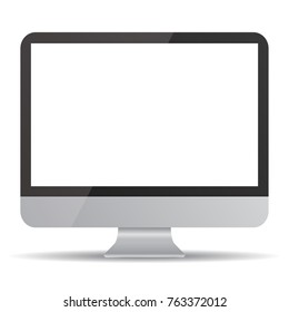 Blank screen. Computer monitor on a white background