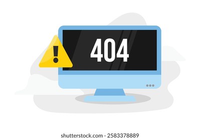 blank screen desktop 404 not found vector illustration, desktop error black screen notification vector, modern style design desktop