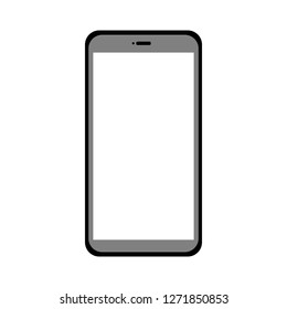blank screen display smartphone isolated on white background 