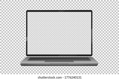 Blank screen laptop gadget icon isolated on white background illustration