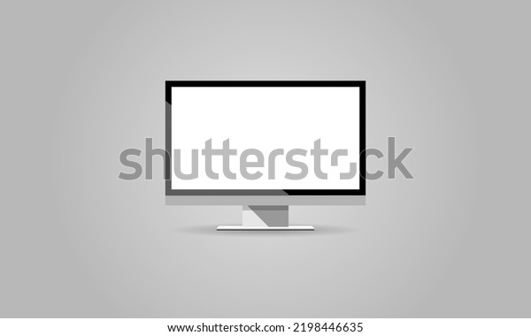 Blank screen monitor, copy space, front\
view, isolated background monitor, computer concept, Vector design\
element illustration