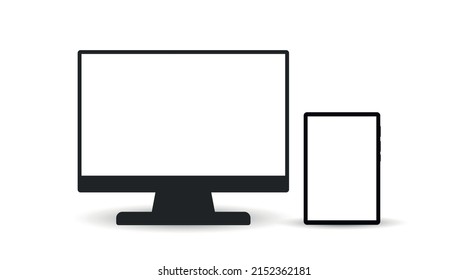 blank screen monitor and blank screen tablet computer.
blank white screen for text.