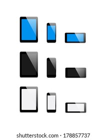 Blank screen on a smart phone, tablet PC and phone