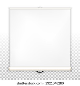 Blank screen for projector, view slides and presentations. Blank template to insert text on a transparent background. Vector graphics