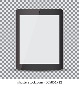 Blank Screen. Realistic Black Tablet On A Transparent Background