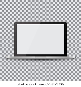 Blank Screen. Realistic Laptop On A Transparent Background