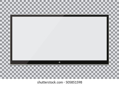 Blank screen. Realistic tv plasma on a transparent background