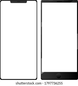 Ícone de smartphone de tela em branco isolado na ilustração de fundo branco