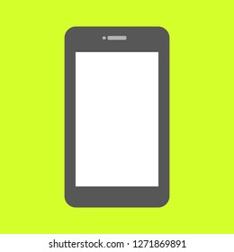 blank screen smartphone icon on green background