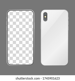 Blank screen smartphone template for banner, ads, mockup, and infographic vector image