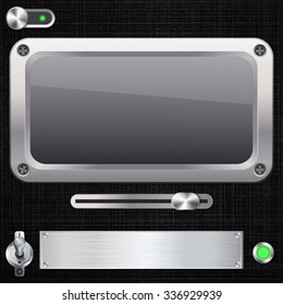 Blank screen with switches. Vector illustration.