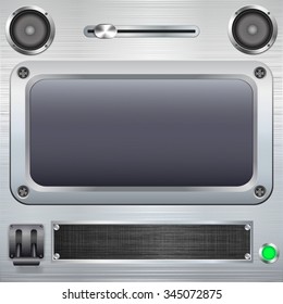 Blank screen with switches. Vector illustration.