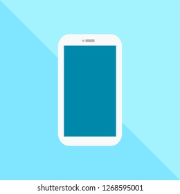 blank screen white smartphone icon on blue two tone background