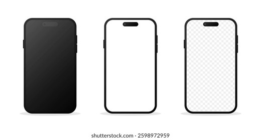 Blank screens for mockups. Smartphone and tablet shapes