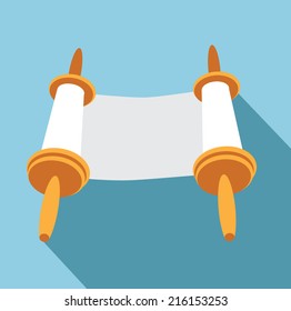 Blank scroll flat design illustration EPS 10 vector