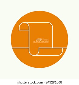 Blank scroll for text and messages. Icon document. 