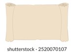 Blank scroll or treasure map template. Vector illustration in flat style