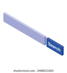 Blank search bar with a blue search button is waiting for a user to type in a search term