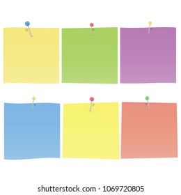blank set of multicolor stickers with pins