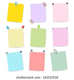 blank set of multicolor stickers with pins 