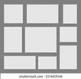 Blank set postage stamps collection. Vector illustration