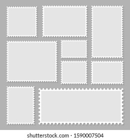 Blank set postage stamps collection. Vector illustration