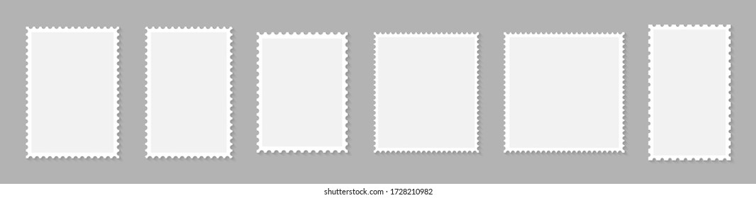 Blank set postage stamps collection. Vector illustration