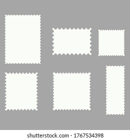 Blank Set Postage Stamps Collection Collection Stock Vector Royalty Free