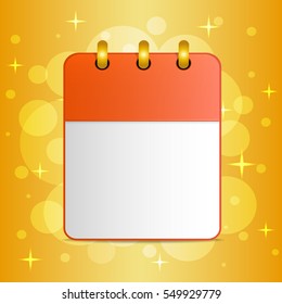Blank sheet of calendar on festive colorful background