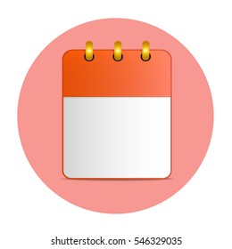 Blank sheet of desktop calendar in red color