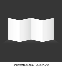 Blank sheet of folded white paper. Brochure or leaflet template. Mockup with empty paper for branding or presentation