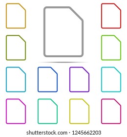 blank sheet icon in multi color. Simple outline vector of web, minimalistic set for UI and UX, website or mobile application
