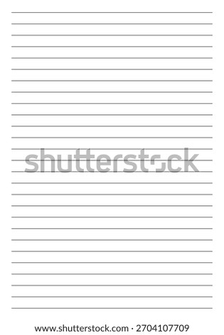 Blank sheet of lined paper. Paper typography template for notes, writing, sketching, journaling. Notebook paper lined sheet flat mockup. Lined sheet for school, office, work. Education simple backdrop