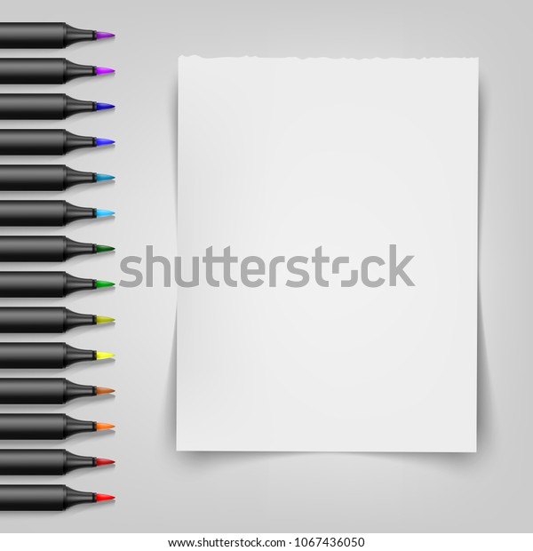 Blank Sheet Markers Template Your Illustration Stock Vector (Royalty ...