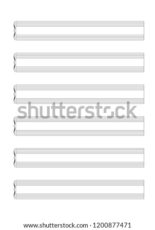 Blank Sheet Music 12 Staves Treble Stock Vector Royalty Free